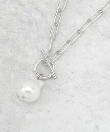 OPAQUE.CLIP | チェーン×フェイクパール マンテルネックレス(ネックレス)