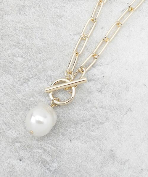 OPAQUE.CLIP（オペークドットクリップ）の「チェーン×フェイクパール マンテルネックレス（ネックレス・レディース・ゴールド/シルバー・00）」の3枚目の写真