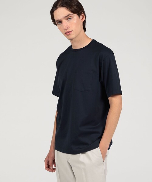 TOMORROWLAND (トゥモローランド)の「ギザコットン ハーフスリーブ ポケットTシャツ(Tシャツ/カットソー・メンズ・ネイビー/キャメル/スカイブルー/ライトベージュ/レッド系その他/ブルー系その他・S/M/L)」の7枚目の写真