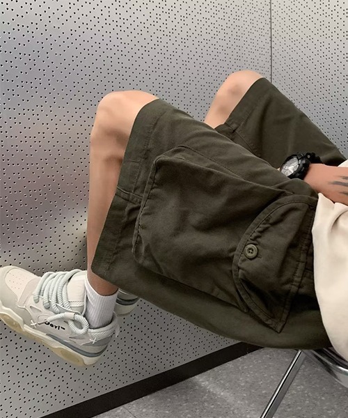 WARAIJOGO（ワライジョウゴ）の「【WARAIJOGO】カーゴ風ハーフパンツ/ショートパンツ(NEZ)（その他パンツ・メンズ・ネイビー/グリーン・FREE）」の2枚目の写真