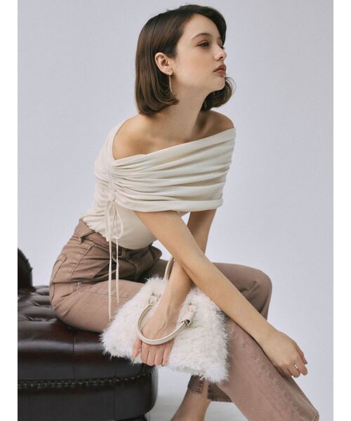 LAGUNAMOON（ラグナムーン）の「ミニショルダーボストンバッグ（ボストンバッグ・レディース・アイボリー/ダークブラウン/モカ・FREE）」の5枚目の写真