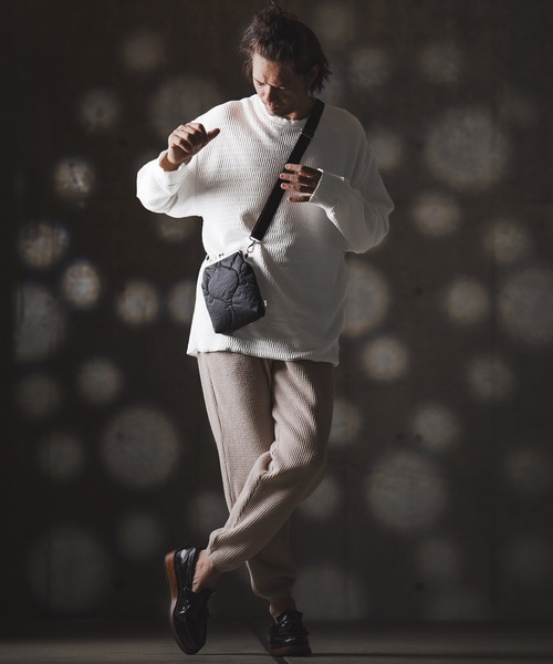 GLIMCLAP(グリムクラップ)の「mlt5299-Jacquard texture cut sew-Distressed for a vintage look- ロングスリーブプルオーバー(Tシャツ/カットソー・メンズ・ホワイト/ブラック・S/M/L)」の5枚目の写真