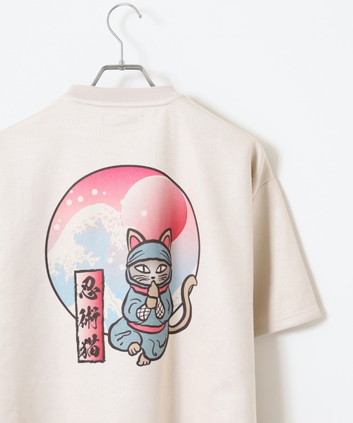 セール】忍者猫P.Tカットスエード半袖Tシャツ（Tシャツ