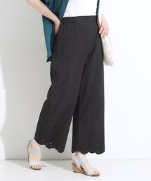 SHOO・LA・RUE | 【S-LL】華やかさをプラスする 裾刺繍ストレートパンツ(その他パンツ)