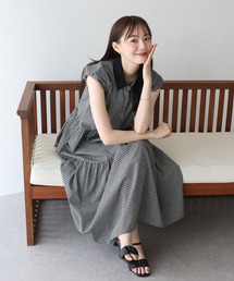 衿付きティアードワンピース