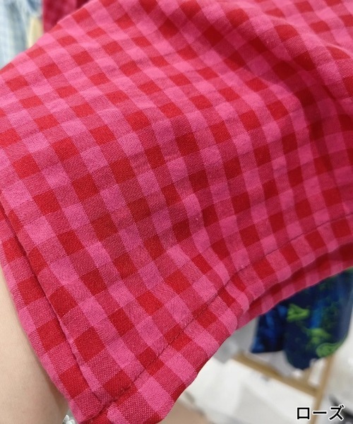 SEU(エスイーユー)の「チェック柄 リラックスパンツ / ルームウェア ギンガムチェック ワイドパンツ イージーパンツ ルームウェア(その他パンツ・レディース・グリーン/ベージュ/ネイビー/チャコール/ローズ/ブラック・フリー)」の8枚目の写真