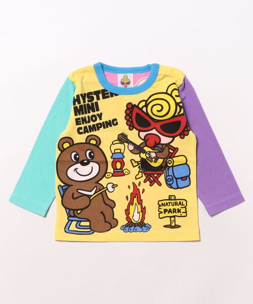 HYSTERIC MINI（ヒステリックミニ）の「CAMP FIRE WITH MINI AND BEAR 長袖Tシャツ（Tシャツ/カットソー・キッズ・マルチ/ブラック/ホワイト・80/90）」の3枚目の写真