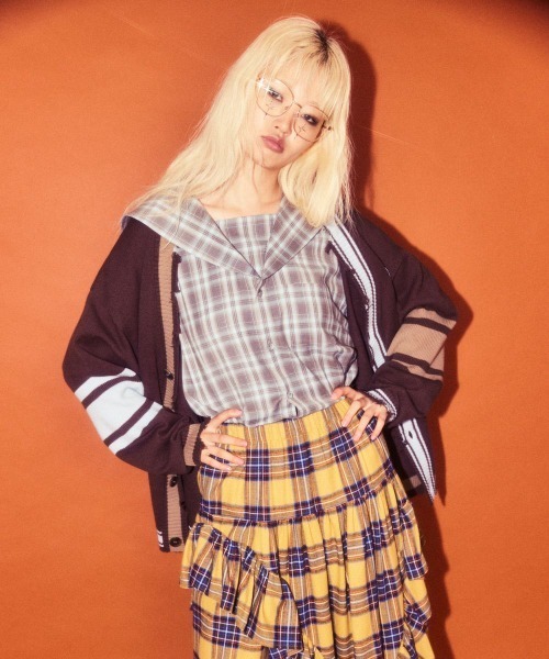 Candy Stripper(キャンディストリッパー)の「SAILOR CHECK シャツ(シャツ/ブラウス・レディース・ピンク/ブラウン/ブラック・FREE)」の6枚目の写真