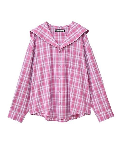 Candy Stripper(キャンディストリッパー)の「SAILOR CHECK シャツ(シャツ/ブラウス・レディース・ピンク/ブラウン/ブラック・FREE)」の17枚目の写真