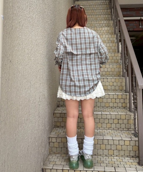 Candy Stripper（キャンディストリッパー）の「SAILOR CHECK シャツ（シャツ/ブラウス・レディース・ピンク/ブラウン/ブラック・FREE）」の6枚目の写真