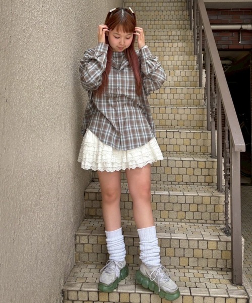 Candy Stripper（キャンディストリッパー）の「SAILOR CHECK シャツ（シャツ/ブラウス・レディース・ピンク/ブラウン/ブラック・FREE）」の4枚目の写真