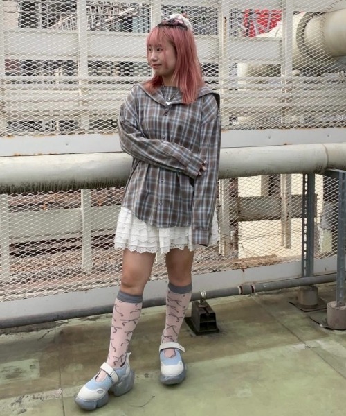 Candy Stripper（キャンディストリッパー）の「SAILOR CHECK シャツ（シャツ/ブラウス・レディース・ピンク/ブラウン/ブラック・FREE）」の8枚目の写真