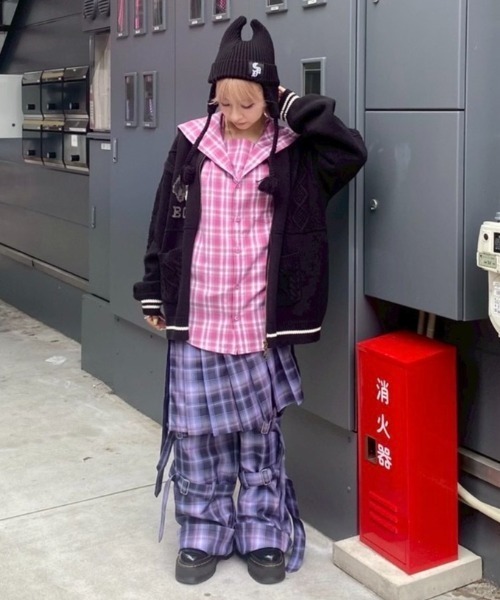 Candy Stripper（キャンディストリッパー）の「SAILOR CHECK シャツ（シャツ/ブラウス・レディース・ピンク/ブラウン/ブラック・FREE）」の9枚目の写真