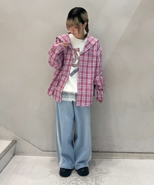 Candy Stripper（キャンディストリッパー）の「SAILOR CHECK シャツ（シャツ/ブラウス・レディース・ピンク/ブラウン/ブラック・FREE）」の17枚目の写真