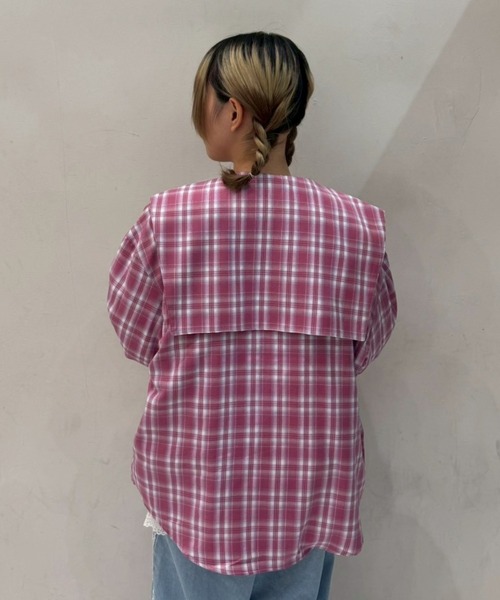 Candy Stripper（キャンディストリッパー）の「SAILOR CHECK シャツ（シャツ/ブラウス・レディース・ピンク/ブラウン/ブラック・FREE）」の15枚目の写真