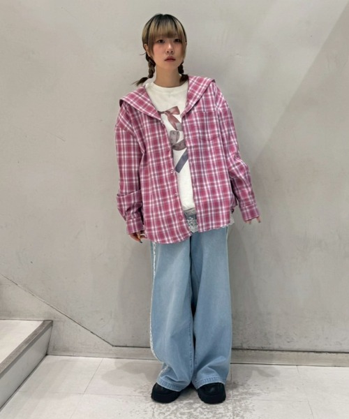 Candy Stripper（キャンディストリッパー）の「SAILOR CHECK シャツ（シャツ/ブラウス・レディース・ピンク/ブラウン/ブラック・FREE）」の16枚目の写真