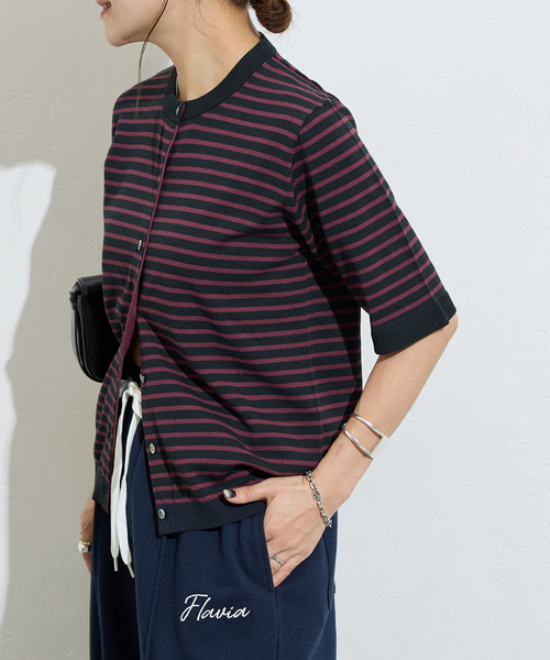 JOURNAL STANDARD(ジャーナルスタンダード)の「【&FUNCTION】【 接触冷感・UVカット 】ハーフスリーブカーディガン(カーディガン/ボレロ・レディース・ブラック/ブラック系その他/ネイビー・FREE)」の13枚目の写真