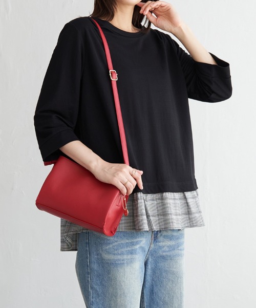 ikka（イッカ）の「【接触冷感】冷感裾レイヤードプルオーバー（Tシャツ/カットソー・レディース・ブラウン/マスタード/ブラック/ダークグリーン・L/M/S）」の2枚目の写真