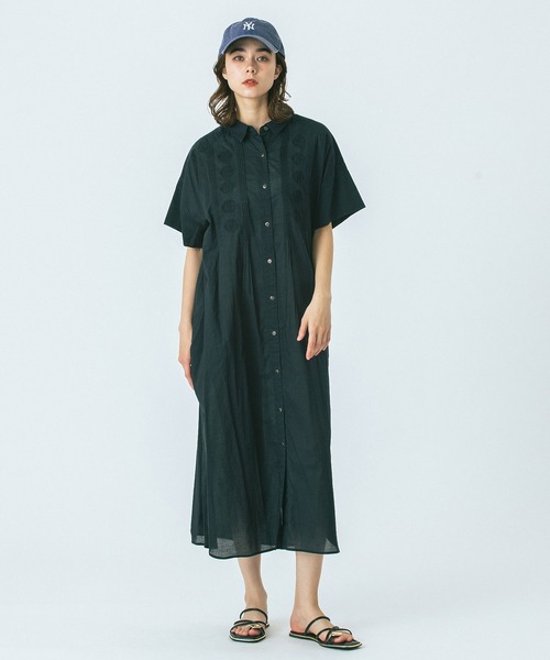HLAADA(フラーダ)の「(HLAADA for ROSEBUD)CUBA EMBROIDERY SHIRT OP(シャツワンピース・レディース・カーキ/ブラック/ブラウン・ONE SIZE)」の5枚目の写真