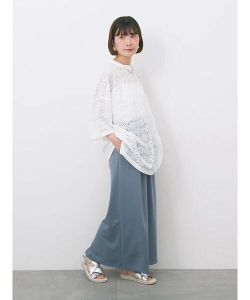 Samansa Mos2 blue(サマンサモスモスブルー)の「レースTシャツ(Tシャツ/カットソー・レディース・ブラック/ブラウン/オフホワイト・F)」の12枚目の写真