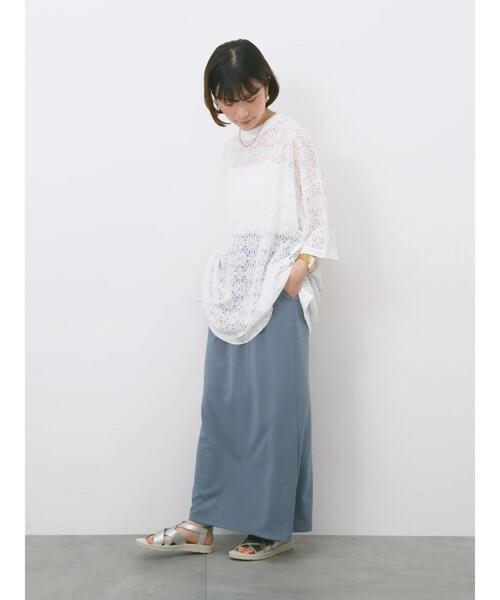 Samansa Mos2 blue(サマンサモスモスブルー)の「レースTシャツ(Tシャツ/カットソー・レディース・ブラック/ブラウン/オフホワイト・F)」の13枚目の写真