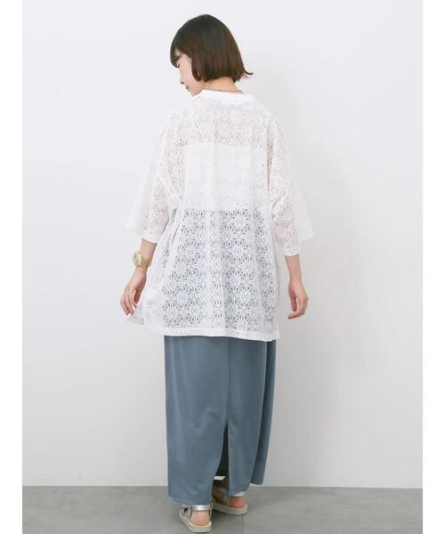 Samansa Mos2 blue(サマンサモスモスブルー)の「レースTシャツ(Tシャツ/カットソー・レディース・ブラック/ブラウン/オフホワイト・F)」の14枚目の写真