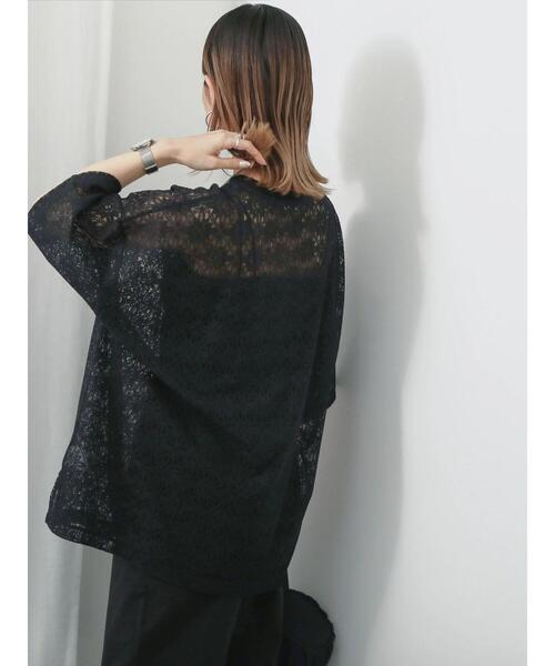Samansa Mos2 blue(サマンサモスモスブルー)の「レースTシャツ(Tシャツ/カットソー・レディース・ブラック/ブラウン/オフホワイト・F)」の20枚目の写真