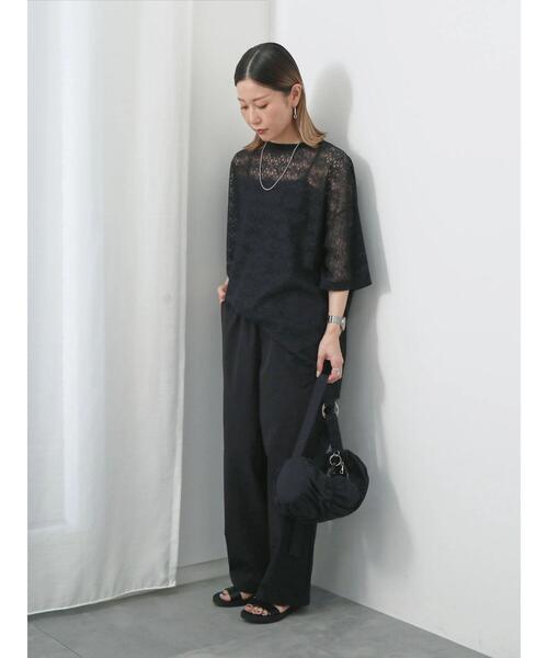 Samansa Mos2 blue（サマンサモスモスブルー）の「レースTシャツ（Tシャツ/カットソー・レディース・オフホワイト/ブラウン/ブラック・F）」の22枚目の写真