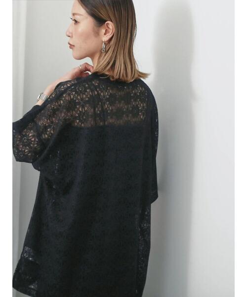 Samansa Mos2 blue（サマンサモスモスブルー）の「レースTシャツ（Tシャツ/カットソー・レディース・オフホワイト/ブラウン/ブラック・F）」の17枚目の写真