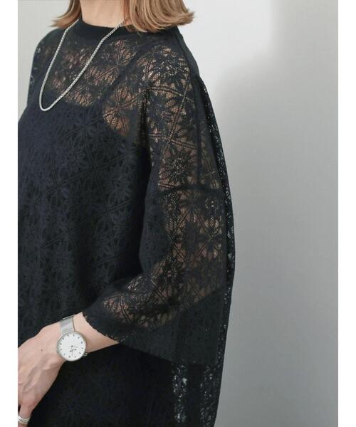 Samansa Mos2 blue（サマンサモスモスブルー）の「レースTシャツ（Tシャツ/カットソー・レディース・オフホワイト/ブラウン/ブラック・F）」の21枚目の写真