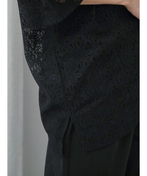 Samansa Mos2 blue（サマンサモスモスブルー）の「レースTシャツ（Tシャツ/カットソー・レディース・オフホワイト/ブラウン/ブラック・F）」の10枚目の写真