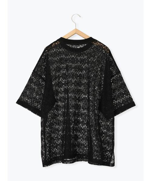 Samansa Mos2 blue（サマンサモスモスブルー）の「レースTシャツ（Tシャツ/カットソー・レディース・オフホワイト/ブラウン/ブラック・F）」の11枚目の写真