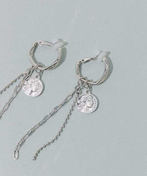SMELLY（スメリー）の「コインチェーンフープイヤリング（イヤリング・レディース・シルバー・-）」の2枚目の写真