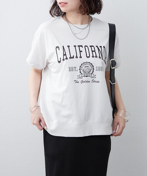 NAO(ナオ)の「【NAO】ミニ裏毛ピグメントプルオーバー(Tシャツ/カットソー・レディース・チャコールグレー/オレンジ/ネイビー/ライトグレー・FREE)」の7枚目の写真