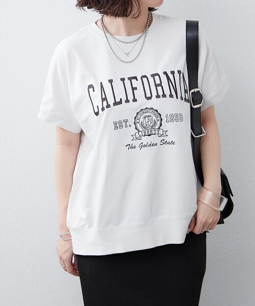 NAO(ナオ)の「【NAO】ミニ裏毛ピグメントプルオーバー(Tシャツ/カットソー・レディース・チャコールグレー/オレンジ/ネイビー/ライトグレー・FREE)」の6枚目の写真