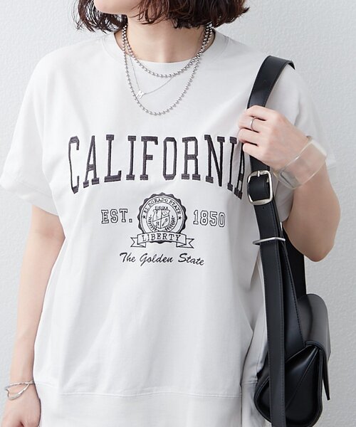 NAO(ナオ)の「【NAO】ミニ裏毛ピグメントプルオーバー(Tシャツ/カットソー・レディース・チャコールグレー/オレンジ/ネイビー/ライトグレー・FREE)」の5枚目の写真
