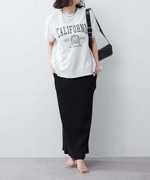 NAO(ナオ)の「【NAO】ミニ裏毛ピグメントプルオーバー(Tシャツ/カットソー・レディース・チャコールグレー/オレンジ/ネイビー/ライトグレー・FREE)」の15枚目の写真