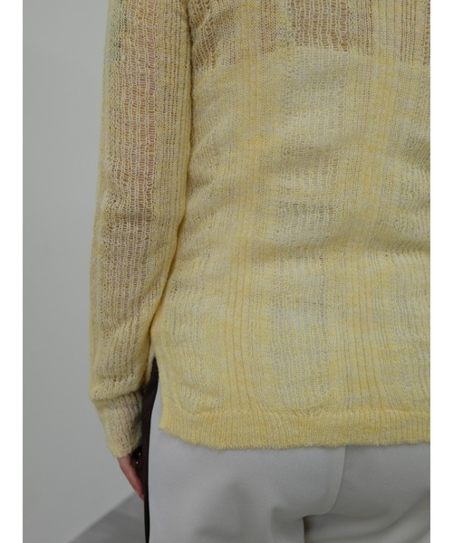 TEVALT（ヴァレット）の「シアーモヘアニットトップス（ニット/セーター・レディース・ダークネイビー/オレンジ/イエロー・38）」の8枚目の写真