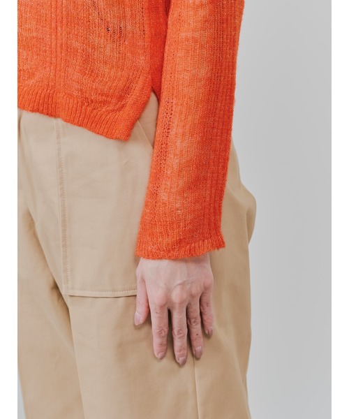 TEVALT（ヴァレット）の「シアーモヘアニットトップス（ニット/セーター・レディース・ダークネイビー/オレンジ/イエロー・38）」の22枚目の写真