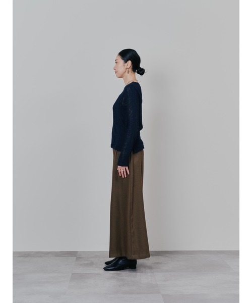 TEVALT（ヴァレット）の「シアーモヘアニットトップス（ニット/セーター・レディース・ダークネイビー/オレンジ/イエロー・38）」の14枚目の写真