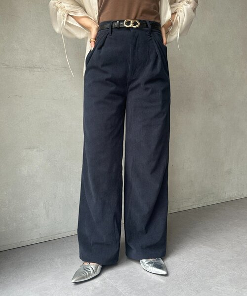 Thevon(ゼボン)の「コーデュロイハイウエストタックパンツ(その他パンツ・レディース・ブラウン/アイボリー/ブラック・M/S)」の20枚目の写真