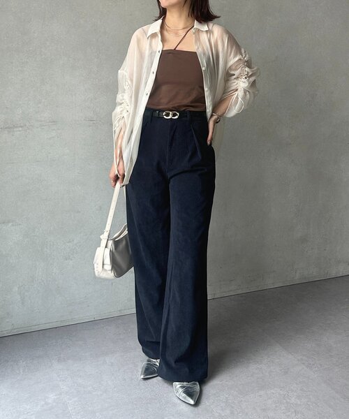 Thevon(ゼボン)の「コーデュロイハイウエストタックパンツ(その他パンツ・レディース・ブラウン/アイボリー/ブラック・M/S)」の21枚目の写真