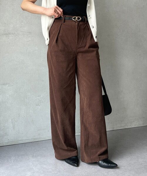 Thevon(ゼボン)の「コーデュロイハイウエストタックパンツ(その他パンツ・レディース・ブラウン/アイボリー/ブラック・M/S)」の15枚目の写真