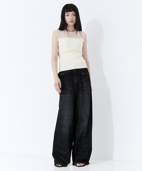 NICENICE MOMENT(ナイスナイスモーメント)の「【NICENICEMOMENT/ナイスナイスモーメント】《STUDIOUS別注》SKIN CUPTOPS/スキントップス/カップ付きタンクトップ(タンクトップ・レディース・ブラック/ベージュ・S/M)」の8枚目の写真