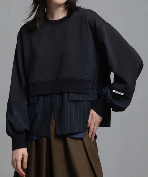 MARECHAL TERRE（マルシャルテル）の「レイヤードトップス（Tシャツ/カットソー・レディース・ブラック/カーキ/ネイビー/ブラウン・MEDIUM）」の2枚目の写真