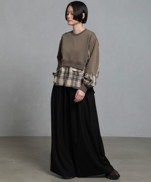 MARECHAL TERRE（マルシャルテル）の「レイヤードトップス（Tシャツ/カットソー・レディース・ブラック/カーキ/ネイビー/ブラウン・MEDIUM）」の22枚目の写真