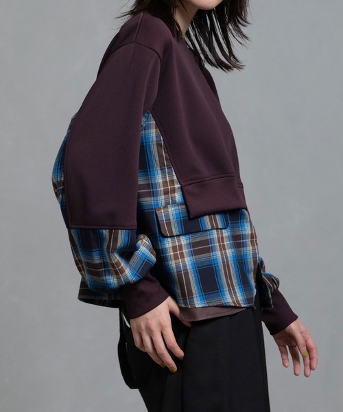 MARECHAL TERRE（マルシャルテル）の「レイヤードトップス（Tシャツ/カットソー・レディース・ブラック/カーキ/ネイビー/ブラウン・MEDIUM）」の19枚目の写真