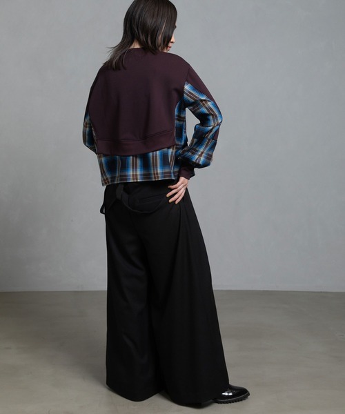 MARECHAL TERRE（マルシャルテル）の「レイヤードトップス（Tシャツ/カットソー・レディース・ブラック/カーキ/ネイビー/ブラウン・MEDIUM）」の18枚目の写真