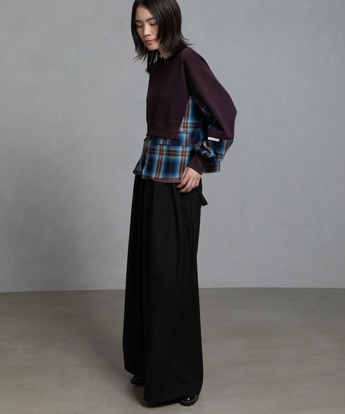 MARECHAL TERRE（マルシャルテル）の「レイヤードトップス（Tシャツ/カットソー・レディース・ブラック/カーキ/ネイビー/ブラウン・MEDIUM）」の17枚目の写真