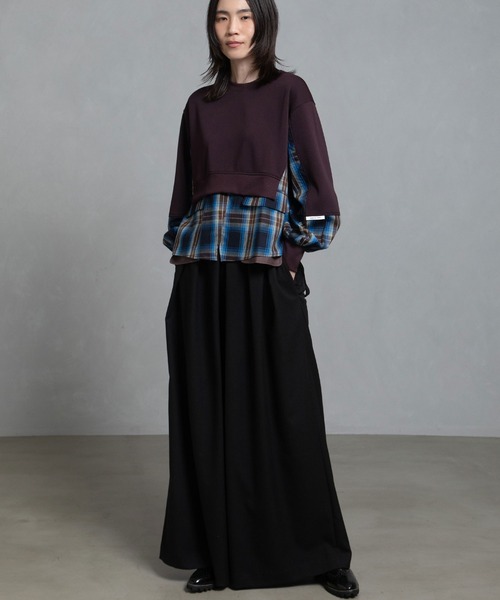 MARECHAL TERRE（マルシャルテル）の「レイヤードトップス（Tシャツ/カットソー・レディース・ブラック/カーキ/ネイビー/ブラウン・MEDIUM）」の16枚目の写真